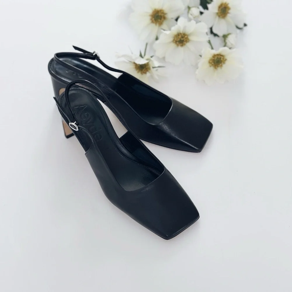 Aeyde Eliza Nappa Leather Black Heels